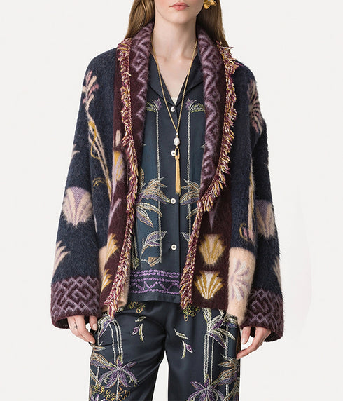 Baby Alpaca "Sogni" Jacquard Long - Notte